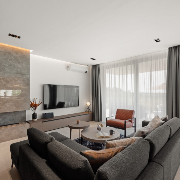 Das Wohnzimmer, Villa One, Villas Parenzo - Luxus-Häuser mit Meerblick in der Nähe von Poreč, Istrien - Kroatien Osijek